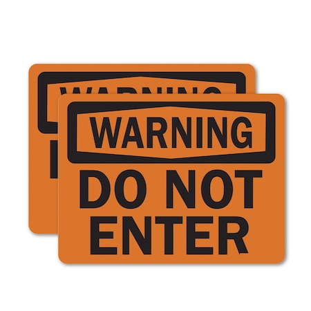 Signmission Do Not Enter OSHA Warning Sign, Vinyl Decal, 5in W x 3.5in L, 2PK OS-2PACK-WS-D-35-L-19656